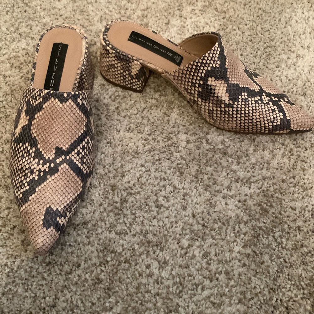 Steven by Steve Madden snake heeled mule